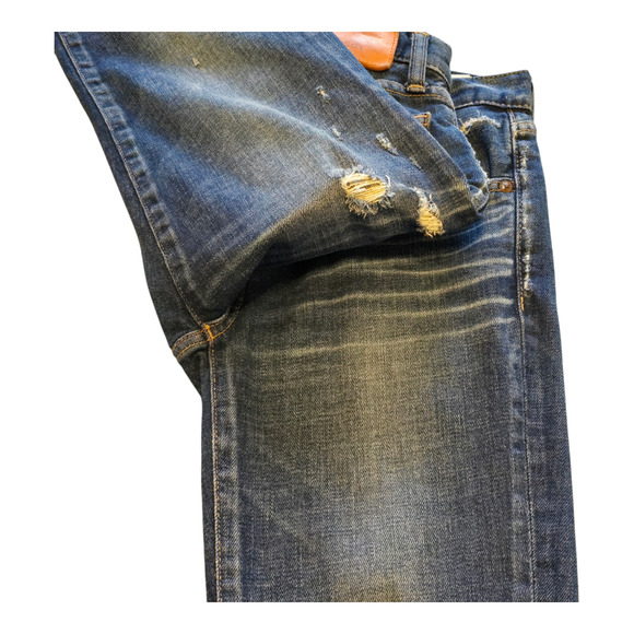 Moussy Vintage Jeans Womens 25 Blue Glendale Skinny Cropped Distressed Grunge - Picture 7 of 14